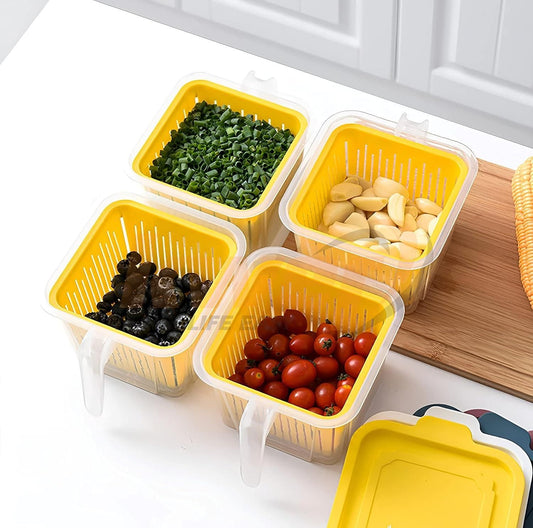 Fridge Storage Boxes Vegetable Basket 1000ml(Pack Of 4)